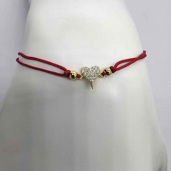 NEW Sterling Silver 925 Heart Design with Adjustable Bracelet - Picture 3 of 3